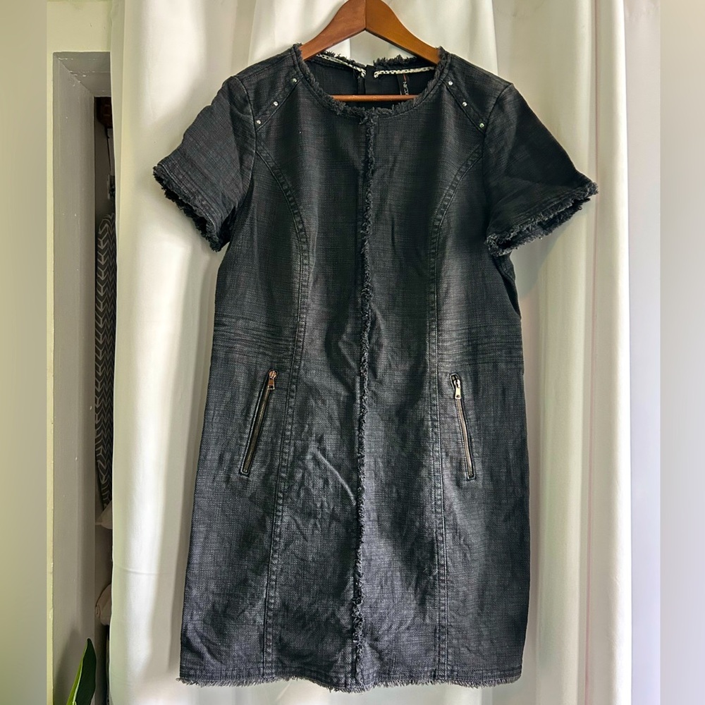 Cotten Stretch Denim like dress w pockets N6